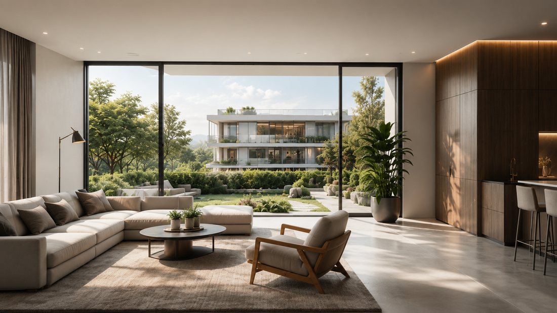 Interior de una vivienda moderna lista para mostrar